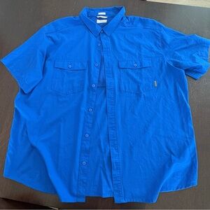 Columbia Men's Blue Casual Lightweight Short Sleeve Fishing Shirt Size XXL